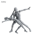 Miniatyrbillede 1 af 4: Figuarts Body Body-chan Body-kun Grå Farve Ver Sort Pvc Action Figur Samleobjekt Legetøj