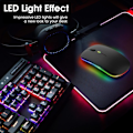 Miniatyrbillede 2 af 7: LED trådløs mus, slank genopladelig trådløs lydløs mus, 2.4G bærbar USB optisk trådløs computermus med USB-modtager til notesbog, pc, bærbar computer Black