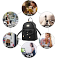 Miniatyrbild 5 av 6: Kvinnor Ryggsäck Mini Ryggsäckar Flickor Rosett PU Läder Ryggsäck Handväska Söta Axelväskor Ryggsäck för Damer Liten Ryggsäck Tonåringar black