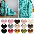Miniatyrbild 1 av 4: 450g DIY Chunky Garn Mjukt Bulky Arm Stickning Roving Virka Ullgarn Grönt Chunky Stickning