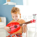 Pikkukuva 2 / 5: Ukelele lapsille aloittelijoille, hedelmäukulele minikitara, soitinlelukitara lapselle taaperolle pojille tytöille, mansikka, vesimeloni, appelsiini, kiw