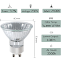 Miniatyrbild 2 av 8: GU10 Halogenlampor 220V GU10 Halogen Spotlightlampor 450lm 2800K Varmvitt 40° Strålvinkel GU10 Lampor för Taklampor Dimbara - 6Pack GU10 50W