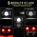 Miniatyrbillede 2 af 5: Pandelampe, Genopladelig Vandtæt Pandelampe Led Pandelampe Rød Filter