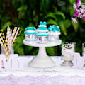 Miniatyrbild 3 av 5: Rosa Kakställ Bröllop Dessert Cupcake 20cm Runda Kakställ för Afternoon Tea Födelsedagsfest Bröllopsdag Baby Shower, Jul Kakhållare