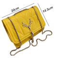Miniatyrbillede 2 af 2: Crossbody tasker til kvinder i læder med kæde rem hvid yellow