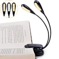Miniatyrbillede 1 af 5: Genopladelig 14 LED-boglampe, klips på sengelæselampe, nodestativlampe, 3 lysstyrker og 2 svanehalse lyser op 2 hele sider. Perfekt til bogorme,