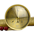 Miniatyrbilde 1 av 5: Analogt innendørs/utendørs værbarometerstasjon med ramme i rustfritt stål Inkluderer barometer, hygrometer og termometer Flere farger tilgjengelig Gold