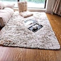 Miniatyrbillede 1 af 5: Super blød vinter varm tyk tæpper til stue plys tæppe børn soveværelse fluffy gulv hjem indretning shaggy måtte fløjl tæppe 40X60cm Dark camel