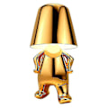 Miniatyrbillede 1 af 5: Sengside Touch Bordlampe, Guld Thinker Lampe Skrivebordslampe Trådløs Genopladelig Bærbar Dekorativ Natbordslampe Med Usb-opladning C gold