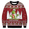 Dame Herre Par Jul Grim Juletrøje Grinch Print Rund Hals Pullover Sweater Lange Ærmer Grøn Monster E XL E XL