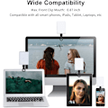 Miniatyrbillede 5 af 6: USB LED-videolys, 3200-5600K, 3 lystilstande, 10-trins dæmpbar, indbyggede genopladelige batterier til telefon, iPhone, iPad, bærbar computer