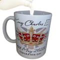 Miniatyrbillede 1 af 5: 350ml King Charles III mønster keramiske kaffekopper te kop fejre Storbritannien konge 2024 Charles III kroningskrus