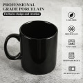 Miniatyrbillede 3 af 6: Ekstra stort keramisk kaffekrus med håndtag til kontor og hjem (sort)