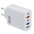 Snabb USB-C-laddare, 65W 5-portars Multi-USB-kontakt, QC3.0 Snabbladdare Multi-adapter