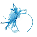 Miniatyrbillede 1 af 4: Kvinde Fascinator Hat Blomst Bryllup Fascinator Hovedbånd Fjer Flapper Brud Hovedbeklædning Hovedstykker Pillbox Hat Bowler Mini Top Hat Hårklemmer(blå)