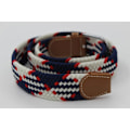 Miniatyrbillede 2 af 3: 41 * 1,3 tommer Unisex Elastisk Stof Flettet Stretch Bælte Casual Mænd Kvinder Talje Bælte med PU Læder Spænde, Grøn+Kaffe grøn+kaffe green+coffee