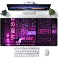 Miniatyrbillede 1 af 5: Lilla Gaming Mousepad Japansk Skrivebordsmatte XXL Udvidet Anime Cool Stor Mouse Pad Tastatur Mouse Mat Skrivebordsunderlag til Computer Laptop Gamere 400*900*3mm