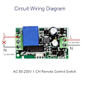Miniatyrbillede 3 af 5: 433mhz AC 110v 220v Lampe Smart Home Trådløs Rf Fjernbetjening Afbryder Modtager K/g Sender Til Pære Kontrol
