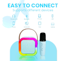 Pikkukuva 6 / 6: Karaoke-kone lapsille ja aikuisille, kannettava Bluetooth-kaiutin langattomalla mikrofonilla, lahjat syntymäpäiväkotijuhliin Blue