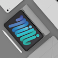 Pikkukuva 2 / 5: Magneettinen absorptio Origami Smart TPU + PU-nahkainen tablettikotelo iPad minille (2021) Grey