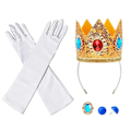 Miniatyrbillede 3 af 4: 6 stk. til piger fest børn krone prinsesse peach mode handske klæde sig ud dekoration