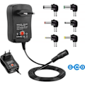 Pikkukuva 1 / 4: Universaali virtalähde 3 / 4,5 / 5 / 6 / 7,5 / 9 ja 12 V AC / DC 2000 mA, 6 liitintä | Matkasovitin 5V 2.1A USB-portilla
