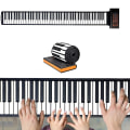 Miniatyrbilde 3 av 5: 49-tangenters bærbar og sammenleggbart piano med 8 trommelmoduser, opptaks- og avspillingsfunksjoner og strømsparemodus - Sølv