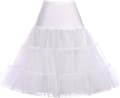 50-tals underkjol Rockabilly klänning tyll tutu för kvinnor vit vit M White M