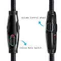 Miniatyrbillede 6 af 11: Flettet kabelforlængerkabel til HyperX Cloud Headset kabel mute volumenkontrol B