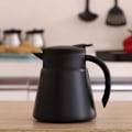 Miniatyrbillede 1 af 5: Rustfrit termokaraf i rustfrit stål/dobbeltvægget vakuumisoleret kaffekande med trykknap-top, til kaffe, te, drikkevarer 680 ml