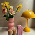 Miniatyrbillede 4 af 5: Nordisk Svampe Natlampe LED Blomsterknopp Bordlampe USB Sengeværelse Bryllup Værelse Skrivebord Enkel Dekoration Pink USB Rechargeable