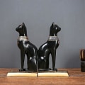 Miniatyrbild 3 av 5: 2 st Retro Resin Egyptisk Katt Bokstöd Studiorum Dekor