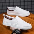 Herresko i store størrelser, lærredssko, herre, afslappede slip-on board sko, herretøj, sko, afslappede sko, hvid 41 White 41