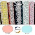 Miniatyrbild 4 av 5: Faux läder placemats set om 4 - Dubbelsidig färg oval design matbord mattor vattentät värmebeständig heminredning -xx Light pink