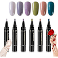 Miniatyrbild 1 av 5: 6 st nagellackspennor, 36 färgers nagellacksgelpenna 5 ml, 3 i 1 gelnagellackspenna, blötlagda UV LED-nagellack nagelverktyg för kvinnor E