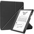 Miniatyrbilde 1 av 5: Deksel for Kindle Scribe 2022 10,2 tommer, multi-foldbar stativ, mykt PU-lær Black
