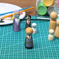 Miniatyrbillede 4 af 4: 50 stk. Hængende dukker Træfigurer Børnemaling, Træ Til