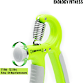 Miniatyrbild 2 av 5: 5-60 kg greppstyrketränare – Justerbar handgreppsstyrketränare med rostfritt stålfjäder för starka handleder, fingrar, underarm, händer Green