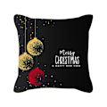 Miniatyrbilde 4 av 5: God jul Svart Gull Pynteputer For Trekk Ferie Snøfnugg Rein Bokstaver Trykk Dekorativt Firkant Pyntetrekk For Skall For Sofa 3