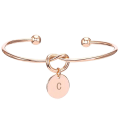 Miniatyrbilde 1 av 5: Mote Initial Smykker Initial Legering Brev Charm Armbånd Til Kvinner Brudepike Binde ROSE GOLD C