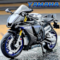 Pikkukuva 2 / 5: 1:12 Yamaha Yzf-r1m 60th Anniversary -moottoripyörän pienoismalli, leluajoneuvo, kokoelma, autopyörä, iskunvaimennin, maastoauto, leluauto Black with box