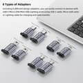 Pikkukuva 3 / 5: USB C - Micro USB -sovitin, Type C/Micro USB naaras - Lightning uros -muunnin, Micro USB - USB C -jatkojohto (8 kpl)