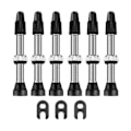 Pikkukuva 5 / 5: 40mm Tubeless Presta -venttiilisarja pyörään, jossa venttiilin ytimen poistotyökalu ja korkit