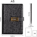 Miniatyrbillede 5 af 5: Dagbog med lås, A5 PU læderjournal med lås 240 sider, Vintage låsejournal adgangskodebeskyttet notesbog med pen & gaveæske, låsedagbogsplanlægger O