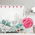 Miniatyrbillede 3 af 5: Dhrs 12 stk. Hjemmemode Dekorative Anti Rust Bruseforhængskroge Rose Design Bruseforhæng R(hy)