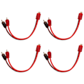 Miniatyrbilde 2 av 8: 4 stk RCA 1 hunn 2 hann adapter Y-splitter høyttaler lydkabel 20 cm lang for enhet med 3,5 mm jack