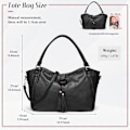 Miniatyrbillede 7 af 11: Dametasker, Frynset Shopper Taske Mode Crossbody Taske i PU Læder Håndtaske til Arbejde, Daglig Brug og Fester Black