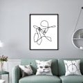 Miniatyrbilde 3 av 5: 3 stk. Minimalistiske linjekunstplakater Abstrakt linjeveggkunst Kunstplakat Vanntett Svart-hvitt ansiktstegningsmalerier Bilde - Rammeløs