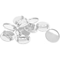 Miniatyrbilde 1 av 2: 10 stk Brosjenåler Pin Base Blank Cabochon Trays Backs Passer 25mm Runde Cabochons For Badge, Corsage, Navneskilt Og Smykkehåndverk - Hvit, A