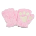 Miniatyrbilde 4 av 5: Plysj Kunstige Fingerløse Kattepote Votter Varme Vinterhansker Halvfinger Søte Hansker Kattepote Rollespill pink